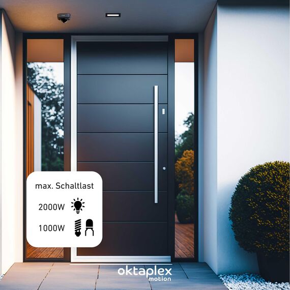 Oktaplex 2er Set Tim Bewegungsmelder aussen 360 Grad Infrarot-Sensor inkl. Fernbedienung Decken-Bewegungsmelder IP65 anthrazit 230V