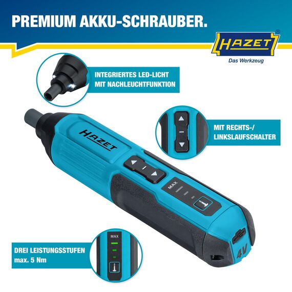 HAZET Adventskalender 2025, 24-teilig, mit 1/4" Akkuschrauber, 18 Bit, USB-C-Kabel, Adapter, Schlüsselanhänger, Flaschenöffner, praktische Werkzeugtasche in