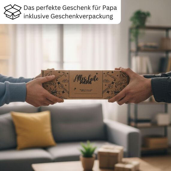 Presentix® Bester Papa Geschenkset - mit Bieröffner, Zollstock, Bleistift und Schlüsselanhänger | Geschenke für Väter | Geburtstagsgeschenk für Männer | bester Papa Geschenke | Geschenkbox Papa