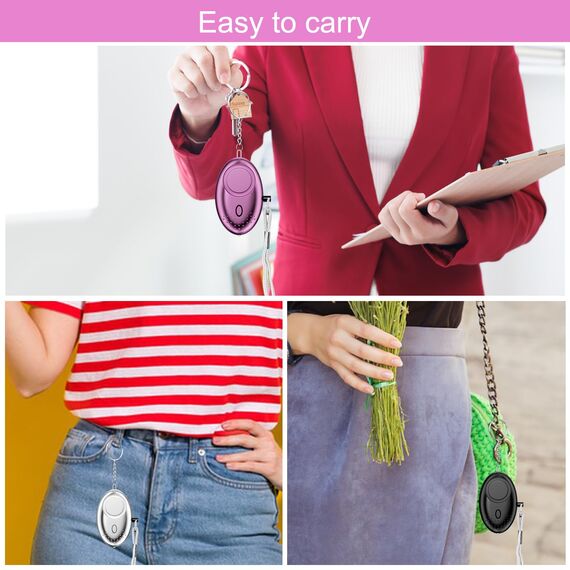 Gvolatee 3 Stücke taschenalarm, 130dB schrillalarm, Alarm schlüsselanhänger Frauen mit LED-Licht, taschenalarme, sicherheitsschlüsselanhänger für Frauen, sicherheitsalarm für Children/Women/Seniors
