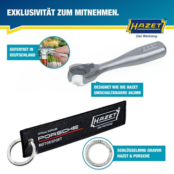 HAZET Adventskalender 2025, 24-teilig, mit 1/4" Akkuschrauber, 18 Bit, USB-C-Kabel, Adapter, Schlüsselanhänger, Flaschenöffner, praktische Werkzeugtasche in