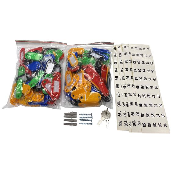 ARREGUI PLL160 Schlüsselschrank | Schlüsselkasten | Schlüsselbox aus lackiertem Stahl | Abschließbar mit 160 Haken und Schlüsselschloss | inkl. 160 beschriftbare Schlüsselanhänger | 37x28x8 cm | Grau