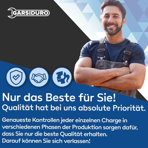 GARSIDURO® Edelstahl Karabiner | 10er Set 8x80 mm | Karabinerhaken DIN 5299 rostfrei | Feuerwehr-Karabiner mit Schnappverschluss geeignet als Schlüsselanhänger oder für Schwerlast und Hundeleine