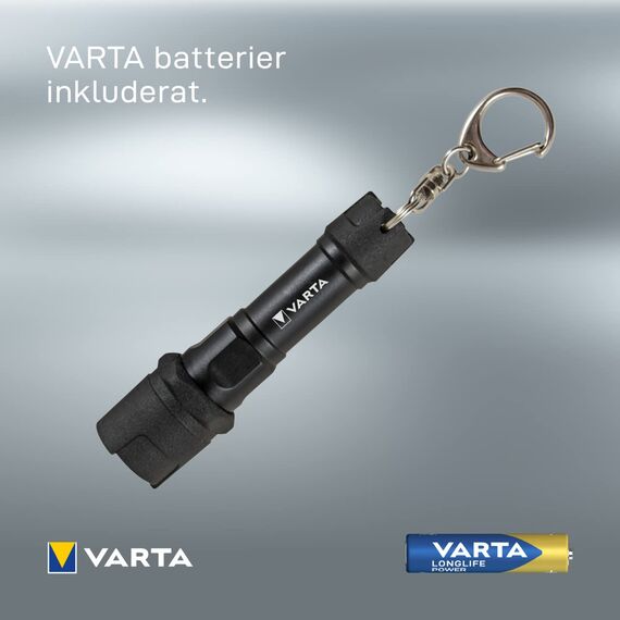 VARTA Taschenlampe LED Mini inkl. 1x AAA Batterien, Indestructible Key Chain Light Schlüsselleuchte, Taschenleuchte, Schlüsselanhänger, sehr robust, spritzwassergeschützt (Packung mit 2)