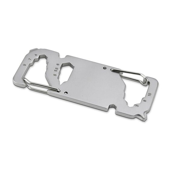 Geschenkartikel: ROMINOX Key Tool // Link – 20 Funktionen, Karabiner, Keytool Schlüsselanhänger, Edelstahl Multitool, Multifunktionswerkzeug, Kleinigkeit für Adventskalender