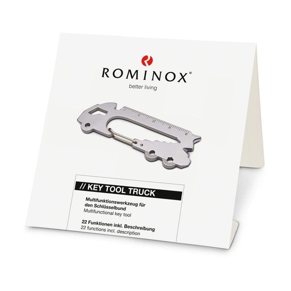 Geschenkartikel: ROMINOX Key Tool, Truck, 22 Funktionen, Keytool Schlüsselanhänger LKW, Edelstahl Multitool, Multifunktionswerkzeug, Kleinigkeit für Adventskalender