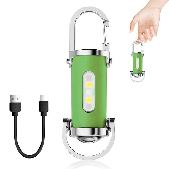 TaimeiMao 1200LM Superhelle Mini-Schlüsselanhänger, Superhelle Mini Led Taschenlampe, Taschenlampe LED Aufladbar, taschenlampe Wasserdicht für Haushalt Auto Outdoorarbeit Reisen Camping (Grün)