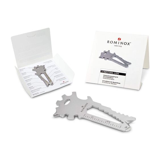 Geschenkartikel: ROMINOX Key Tool // Lion, 22 Funktionen, Edelstahl Multitool, Multifunktionswerkzeug, Kleinigkeit für Adventskalender