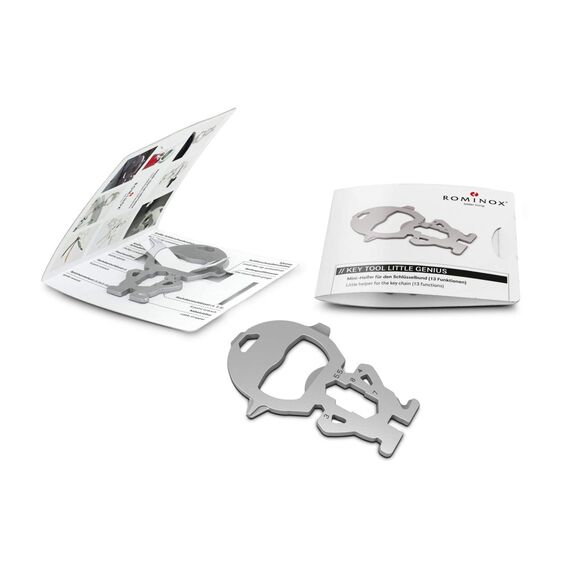 Geschenkartikel: ROMINOX Key Tool // Little Genius,13 Funktionen, Keytool Schlüsselanhänger, Edelstahl Multitool, Multifunktionswerkzeug, auf Reisen oder im Urlaub, Kleinigkeit für Adventskalender