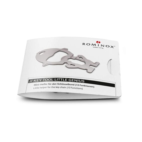 Geschenkartikel: ROMINOX Key Tool // Little Genius,13 Funktionen, Keytool Schlüsselanhänger, Edelstahl Multitool, Multifunktionswerkzeug, auf Reisen oder im Urlaub, Kleinigkeit für Adventskalender