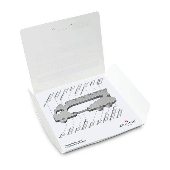 Geschenkartikel: ROMINOX Key Tool, Truck, 22 Funktionen, Keytool Schlüsselanhänger LKW, Edelstahl Multitool, Multifunktionswerkzeug, Kleinigkeit für Adventskalender