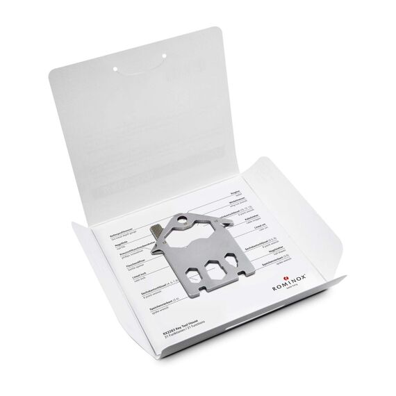 Geschenkartikel: ROMINOX Key Tool // House – 21 Funktionen, Umzug, Einzug, Richtfest, Keytool Schlüsselanhänger, Edelstahl Multitool, Multifunktionswerkzeug, Kleinigkeit für Adventskalender
