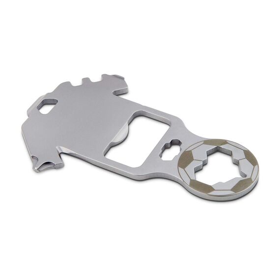 Geschenkartikel: ROMINOX Key Tool // Football – 18 Funktionen, Keytool Schlüsselanhänger Fußball-Fan, Multitool, Multifunktionswerkzeug, Fußball EM, World Cup, Kleinigkeit für Adventskalender