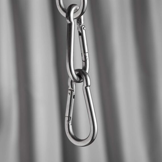 Karabiner Legierter Stahl, Schlüsselanhänger Karabinerhaken 50mm x φ5mm belastbar bis 120 kg Kletterhaken verzinkt (6 Stück)