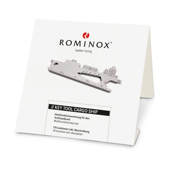Geschenkartikel: ROMINOX Key Tool Ship, 19 Funktionen, Keytool Schlüsselanhänger Kreuzfahrtschiff, Kapitän, Edelstahl Multitool, Multifunktionswerkzeug, Kleinigkeit für Adventskalender