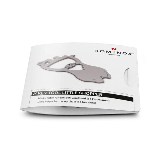 Geschenkartikel: ROMINOX Key Tool // Little Shopper, 14 Funktionen, Keytool Schlüsselanhänger, Edelstahl Multitool, Multifunktionswerkzeug, auf Reisen oder im Urlaub, Kleinigkeit für Adventskalender