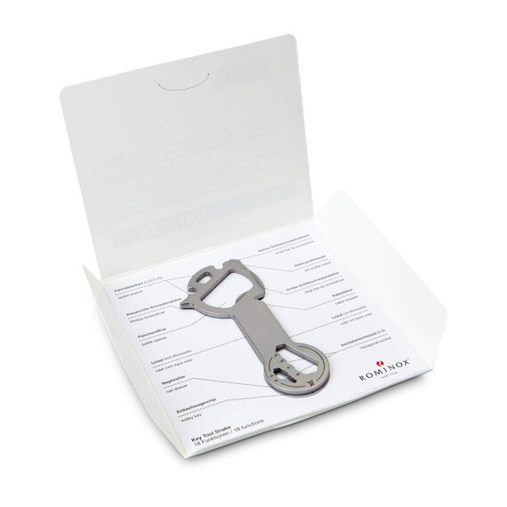 Geschenkartikel: ROMINOX Key Tool // Snake, 18 Funktionen, Keytool Schlüsselanhänger, Einkaufswagenlöser, Edelstahl Multitool, Multifunktionswerkzeug, Kleinigkeit für Adventskalender