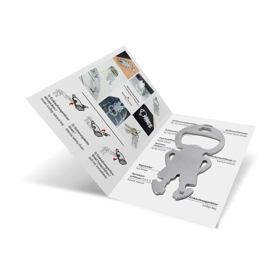 Geschenkartikel: ROMINOX Shop Tool // Best Buddy – 11 Funktionen, Einkaufswagenlöser mit Zusatzfunktionen, Edelstahl Keytools, Multifunktionswerkzeug, Kleinigkeit für Adventskalender
