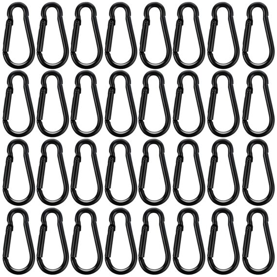 50 Stück Karabinerhaken Klein, 40x3,6 mm Karabiner Schwarz Karabinerhaken Aluminium Carabiner Schlüsselanhänger für Rucksack Gürtel Hundeleine Camping Wandern Angeln Reisen (Schwarz)
