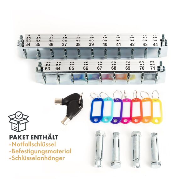 casa pura Schlüsseltresor mit Elektronikschloss - Schlüsselkasten für 71 Schlüssel - Tresor inkl. Schlüsselanhänger, Befestigungsmaterial & Notfallschlüssel
