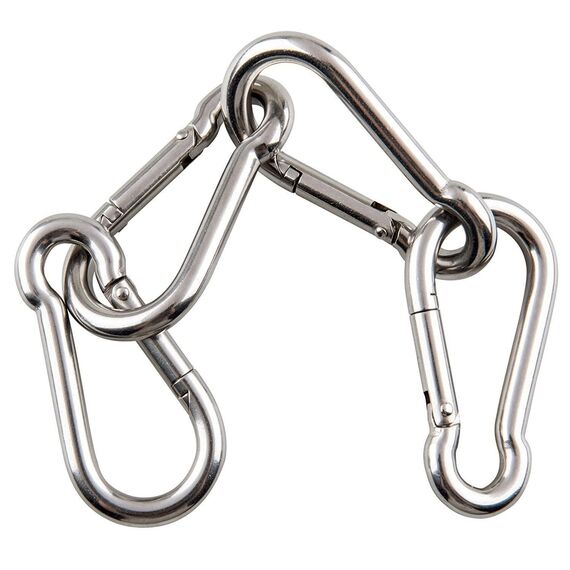 sprookber Karabiner schlüsselanhänger, karabinerhaken Edelstahl karabiner für Camping, Angeln, 6 Stück
