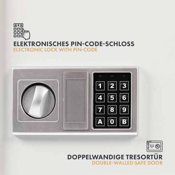 casa pura Schlüsseltresor mit Elektronikschloss - Schlüsselkasten für 71 Schlüssel - Tresor inkl. Schlüsselanhänger, Befestigungsmaterial & Notfallschlüssel