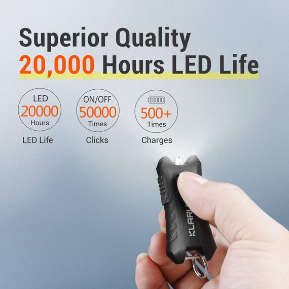 klarus Mi2 Wiederaufladbare LED-Schlüsselanhänger-Taschenlampe, USB C,40 Lumen, klein, leicht, Taschenlampe, Stromversorgung durch integrierten Akku