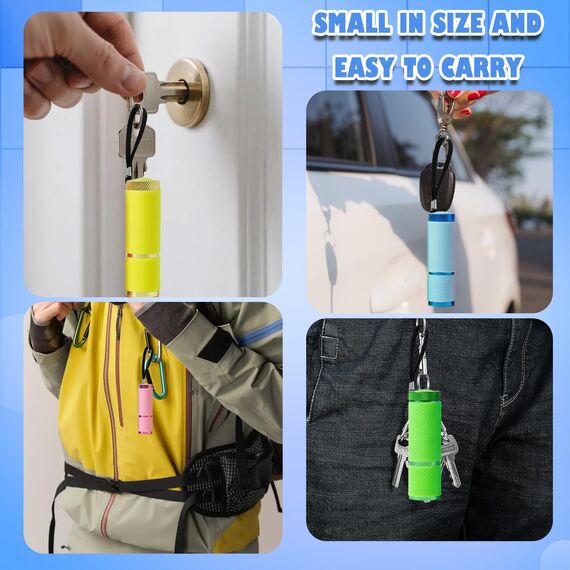 TaimeiMao 4 Stück Mini LED Taschenlampe mit 9 LED, Taschenlampen mit Lanyard und Gummigriff, Superhelle Mini Led Taschenlampe,Taschenlampe Wasserdicht für Haushalt Auto Outdoorarbeit Reisen Camping