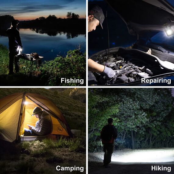 T-SUN Tragbare Mini LED Arbeitsleuchte Schlüsselanhänger Taschenlampe 7 Modi 800 Lumen Wiederaufladbare Inspektionsleuchten mit Flaschenöffner Magnetfuß für Camping Reparatur Notbeleuchtung (4 PCS)