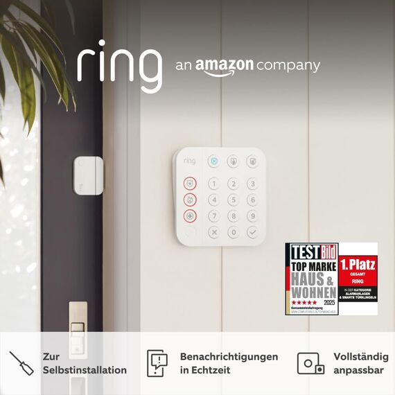 Ring Alarm-Set - S mit Außensirene | Alarmanlage für Haus & Wohnung mit WLAN und Sensoren | Alarm-Benachrichtigungen direkt auf dein Smartphone | haustierfreundlich | Alexa-kompatibel