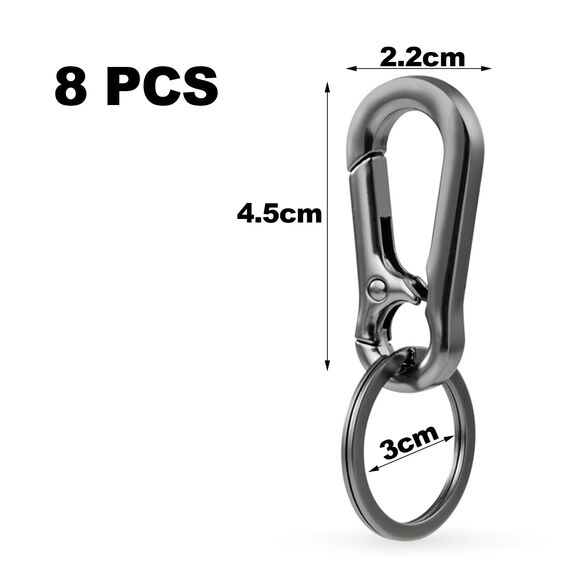 KMKANPO 8 Stück karabinerhaken klein,karabinerhaken schlüsselanhänger,schlüssel karabiner,Carabiner Schlüsselanhänger,Schlüsselring mit Karabiner,für Schlüssel, Rucksäcke und Charms,Autoschlüssel