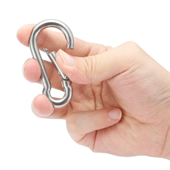 sprookber Karabiner schlüsselanhänger, karabinerhaken Edelstahl karabiner für Camping, Angeln, 6 Stück