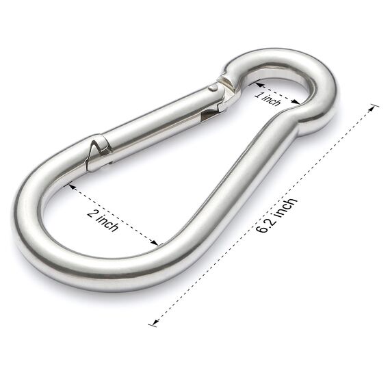 sprookber Karabiner schlüsselanhänger, karabinerhaken Edelstahl karabiner für Camping, Angeln, 6 Stück