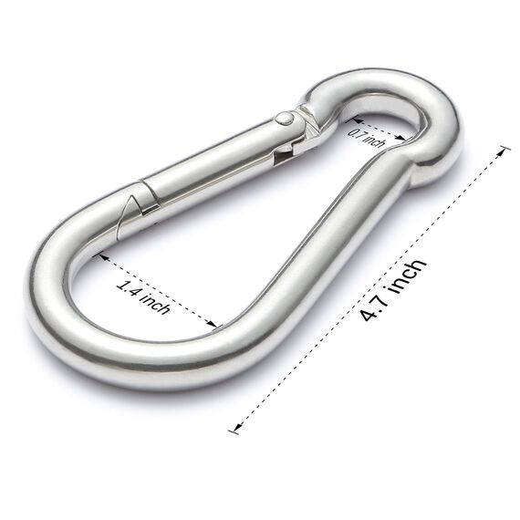 sprookber Karabiner schlüsselanhänger, karabinerhaken Edelstahl karabiner für Camping, Angeln, 6 Stück