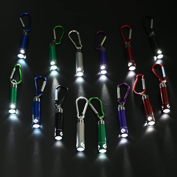 GOLDGE 14Pcs LED Schlüsselanhänger Taschenlampe Mini Taschenlampe für Outdoor Camping Radfahren (Zufällige Farbe)
