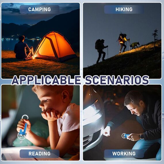 TaimeiMao 1200LM Superhelle Mini-Schlüsselanhänger, Superhelle Mini Led Taschenlampe, Taschenlampe LED Aufladbar, taschenlampe Wasserdicht für Haushalt Auto Outdoorarbeit Reisen Camping (Blau)