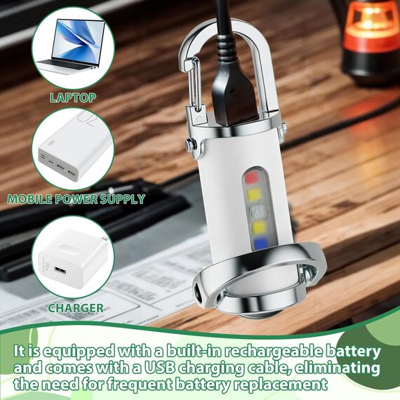 TaimeiMao 4 Stück 1200LM Superhelle Mini-Schlüsselanhänger, Superhelle Mini Led Taschenlampe, taschenlampe Wasserdicht für Haushalt Auto Outdoorarbeit Reisen Camping（Blau, Gelb, Schwarz und Weiß）