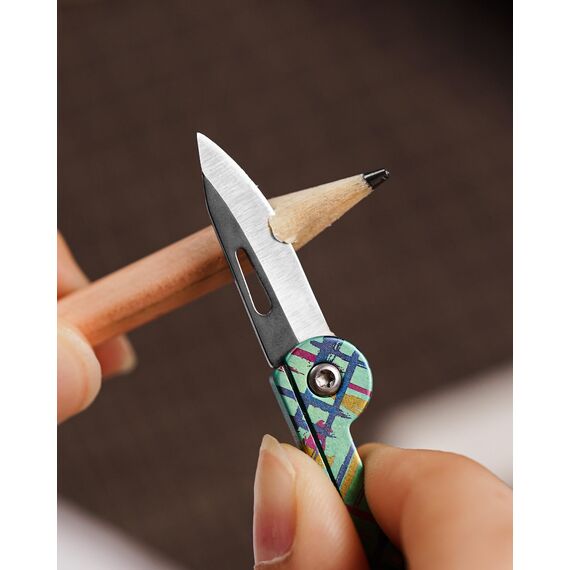 KeyUnity KK05 Titan Taschenmesser Klein Mini-Edc Messer Rasiermesserscharfe Kleines Klappmesser, Leichtes EDC Schlüsselanhänger Messer für Camping, Wandern und Outdoor (Acid-Grün)