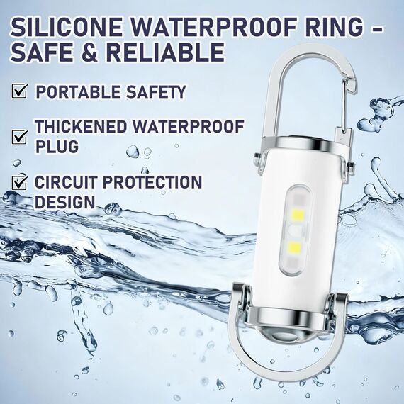 TaimeiMao 1200LM Superhelle Mini-Schlüsselanhänger, Superhelle Mini Led Taschenlampe, Taschenlampe LED Aufladbar, taschenlampe Wasserdicht für Haushalt Auto Outdoorarbeit Reisen Camping (Weiß)