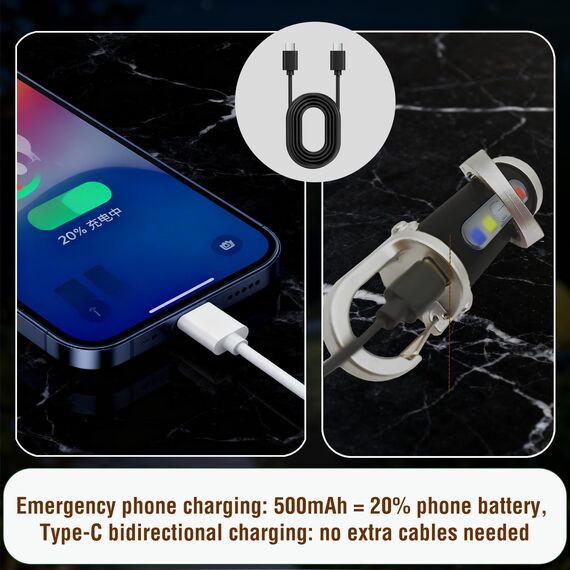 Portable Rechargeable Bright Keychain Flashlight Phone Charger,mit Power Bank für Outdoor,1200LM Superhelle Mini-Schlüsselanhänger, Superhelle Mini Led Taschenlampe, Taschenlampe Wasserdicht für Haush