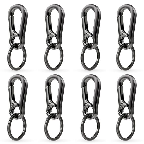 KMKANPO 8 Stück karabinerhaken klein,karabinerhaken schlüsselanhänger,schlüssel karabiner,Carabiner Schlüsselanhänger,Schlüsselring mit Karabiner,für Schlüssel, Rucksäcke und Charms,Autoschlüssel