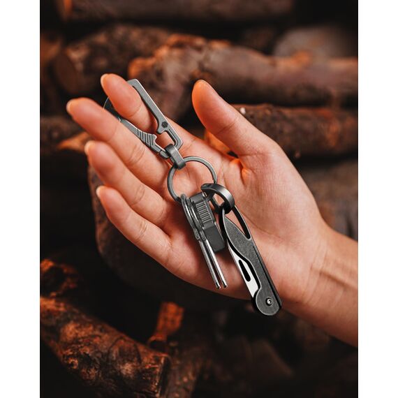 KeyUnity KK05M Titan Taschenmesser Klein Mini-Edc Messer Rasiermesserscharfe Kleines Klappmesser, Leichtes EDC Schlüsselanhänger Messer für Camping, Wandern und Outdoor (Schwarz, Mittel)