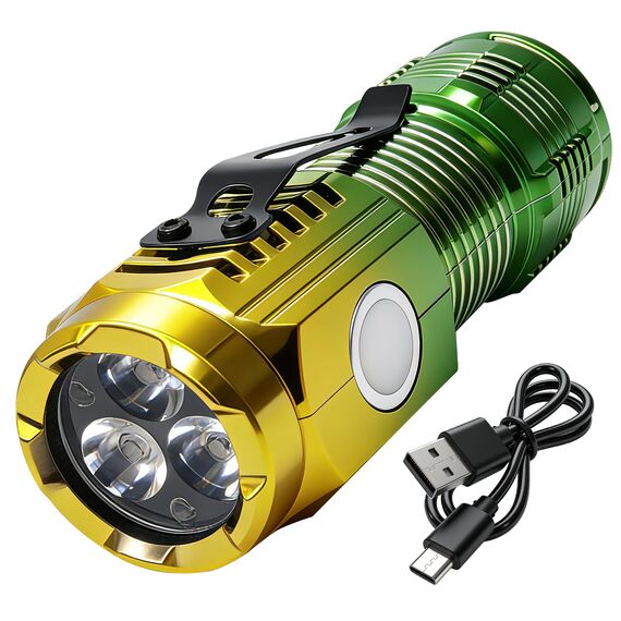 TaimeiMao Taschenlampe LED Aufladbar,200 Lumens,3 Lichtmodi,kleine Flashlight Schlüsselbund Handlampe Wasserdicht,mit Magnete, für Camping,Wandern,Outdoor,Notfälle