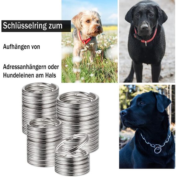 100 Stück Edelstahl Schlüsselanhänger Metallringe für Schlüsselanhänger DIY Auto Haus Zubehör (25mm)