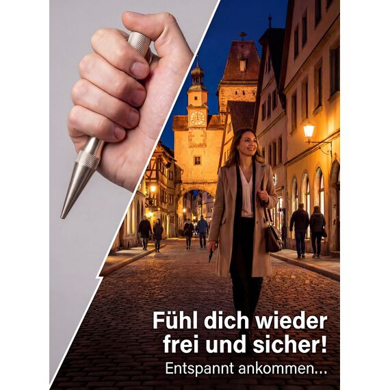 ascaipe Kubotan mit Extra Grip Selbstverteidigung Druckverstärker als Notfallhammer aus Aluminium 11cm 14cm 17,5cm, Schlüsselanhänger