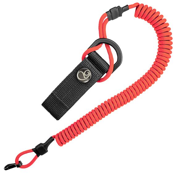 Ganzoo Spiral-Kabel Schlüsselanhänger elastisch mit Karabiner, Safety Lanyard mit Paracord-Mantel, Schlüsselband, Stretch Fang-Riemen, RSG Halterung für Polizei, Bundeswehr, Hausmeister, neon orange