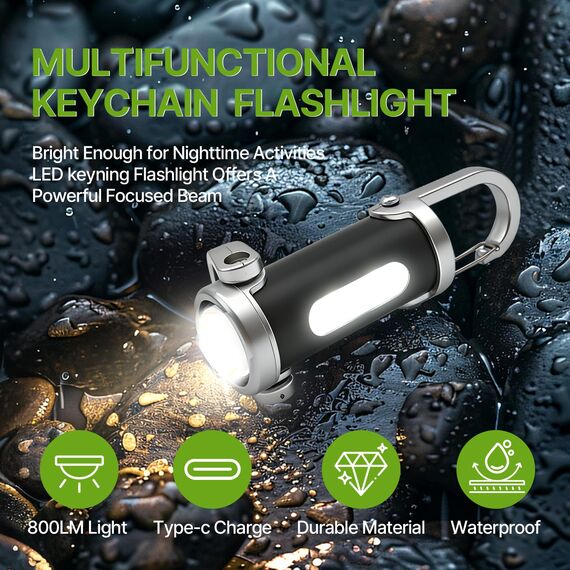 TaimeiMao Portable Keychain Flashlight,1200LM Superhelle Mini-Schlüsselanhänger, Superhelle Mini Led Taschenlampe, Taschenlampe Wasserdicht für Haushalt Reisen Camping
