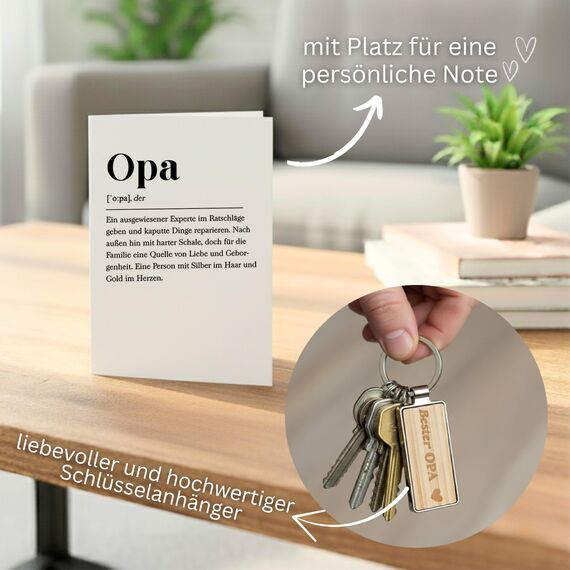 Presentix® Opa Geschenkset (Flaschenöffner, Zollstock, Bleistift & Schlüsselanhänger) Geschenke für Großväter, Geburtstagsgeschenk für Männer, Opa Geschenk