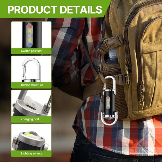 TaimeiMao Portable Keychain Flashlight,1200LM Superhelle Mini-Schlüsselanhänger, Superhelle Mini Led Taschenlampe, Taschenlampe Wasserdicht für Haushalt Reisen Camping