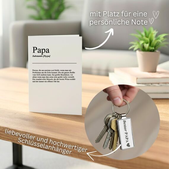 Presentix Bestes Vater-Geschenkset - mit Flaschenöffner, Zollstock, Stift und Schlüsselbund | Vatertagsgeschenk | Geburtstagsgeschenk für Männer | Bestes Papa Geschenk